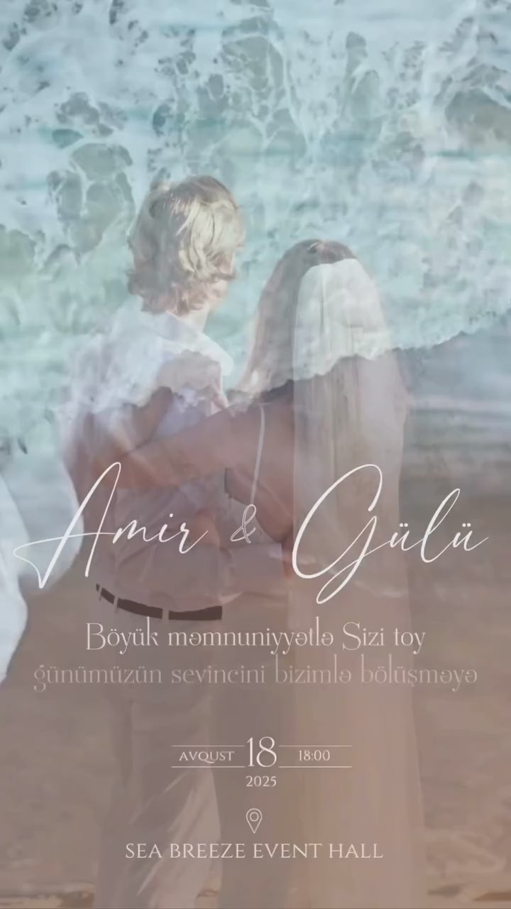 💙 Mavi Dəniz Temalı Elegant Dəvətnamə ┃ Elegant Blue Ocean Invitation