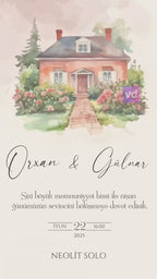 🤍 Watercolor Soft Luxury Wedding Invitation ┃ Akvarel , Yumşaq Premium Toy Dəvətnaməsi