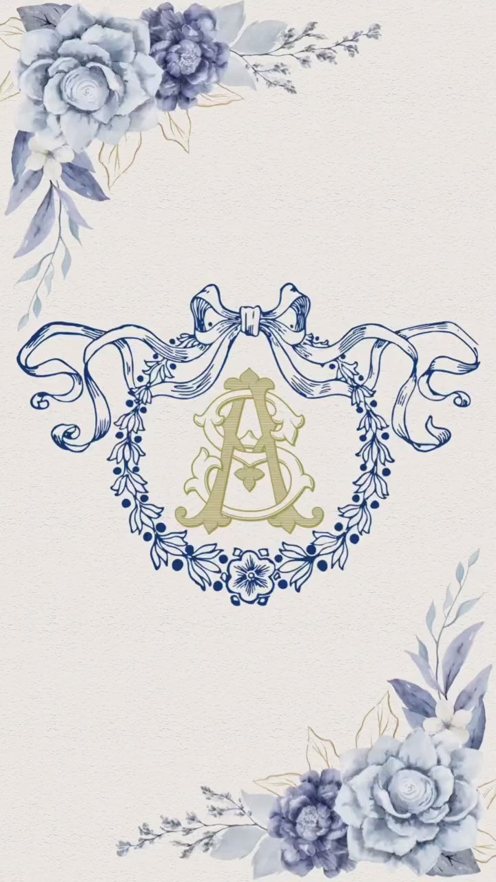 ✨ Göy Güllərlə Toy Dəvətnaməsi ┃ Blue Floral Wedding