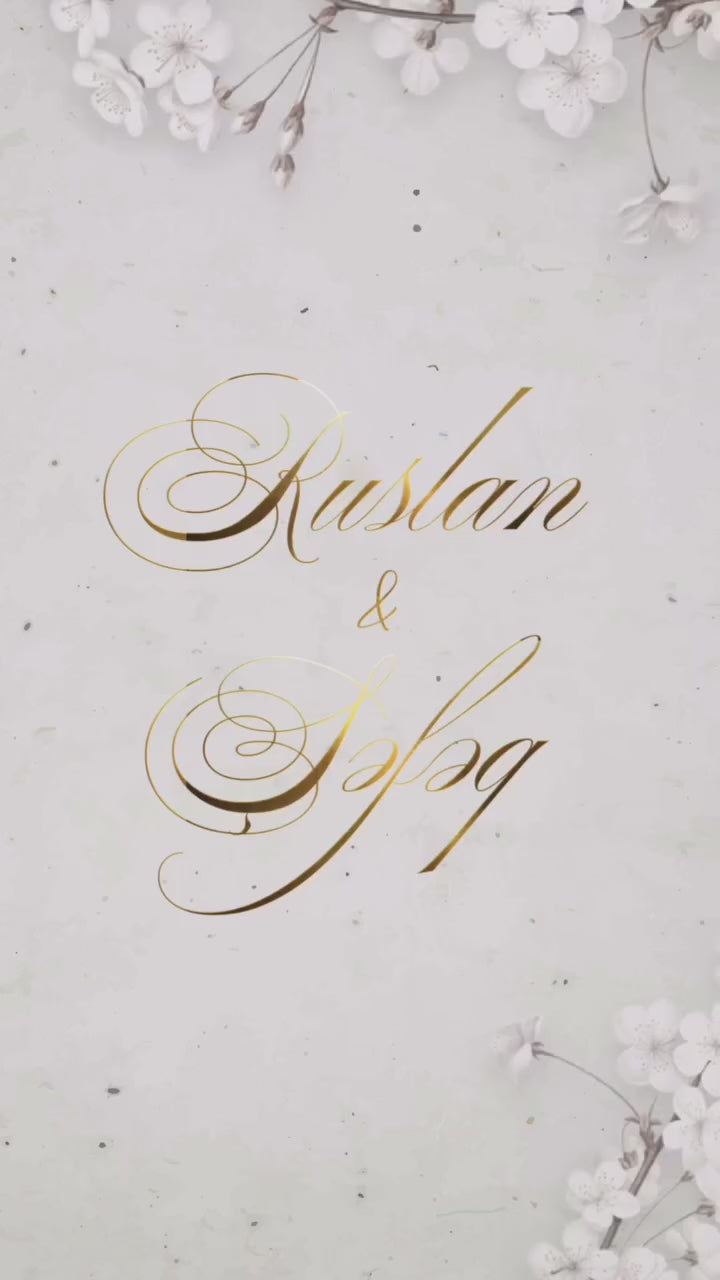 🌿 White Blossom Invitation ┃ Ağ Çiçəkli Dəvətnamə