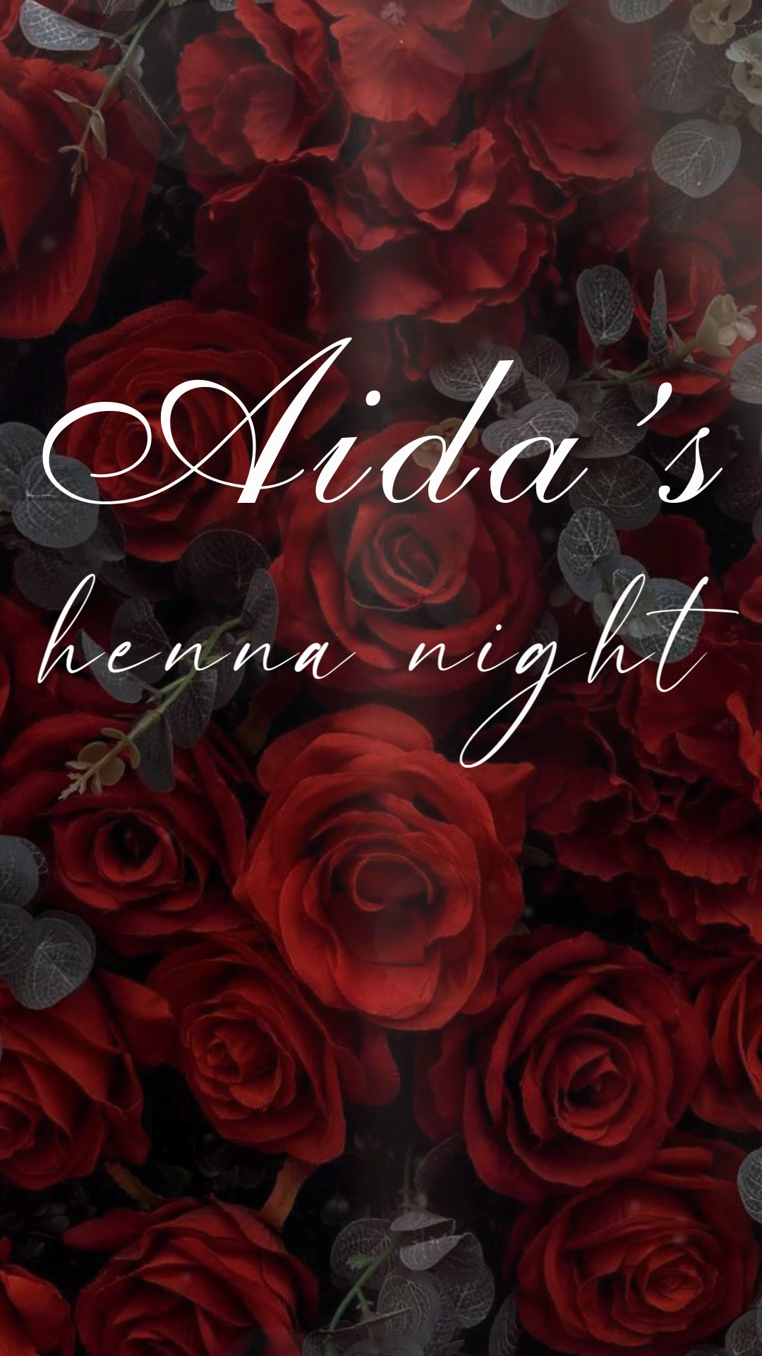 Red roses Henna Invitation