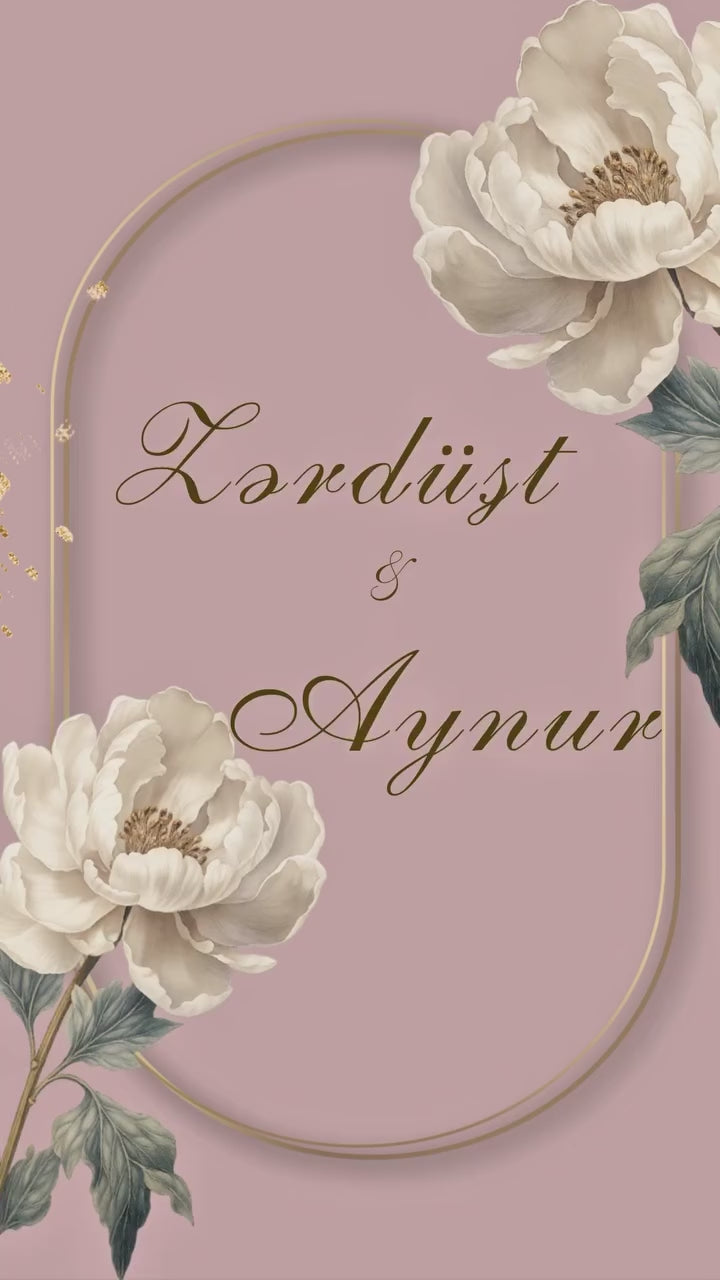 💍 **Zərif Çəhrayı Floral Toy Dəvətnaməsi** ✨