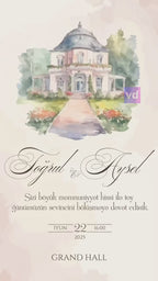 🤍 Watercolor Soft Luxury Wedding Invitation ┃ Akvarel , Yumşaq Premium Toy Dəvətnaməsi
