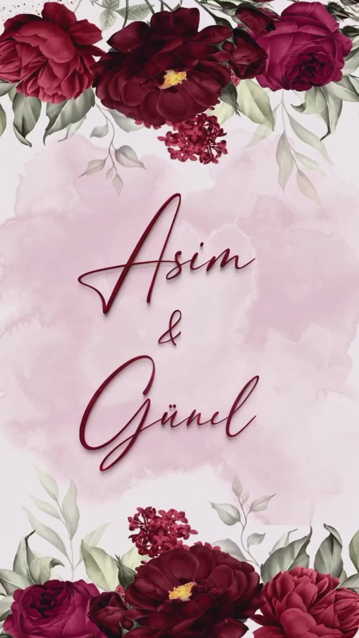 🌹 Qırmızı Rozalı Toy Dəvətnaməsi ┃ Red Rose Wedding Invitation