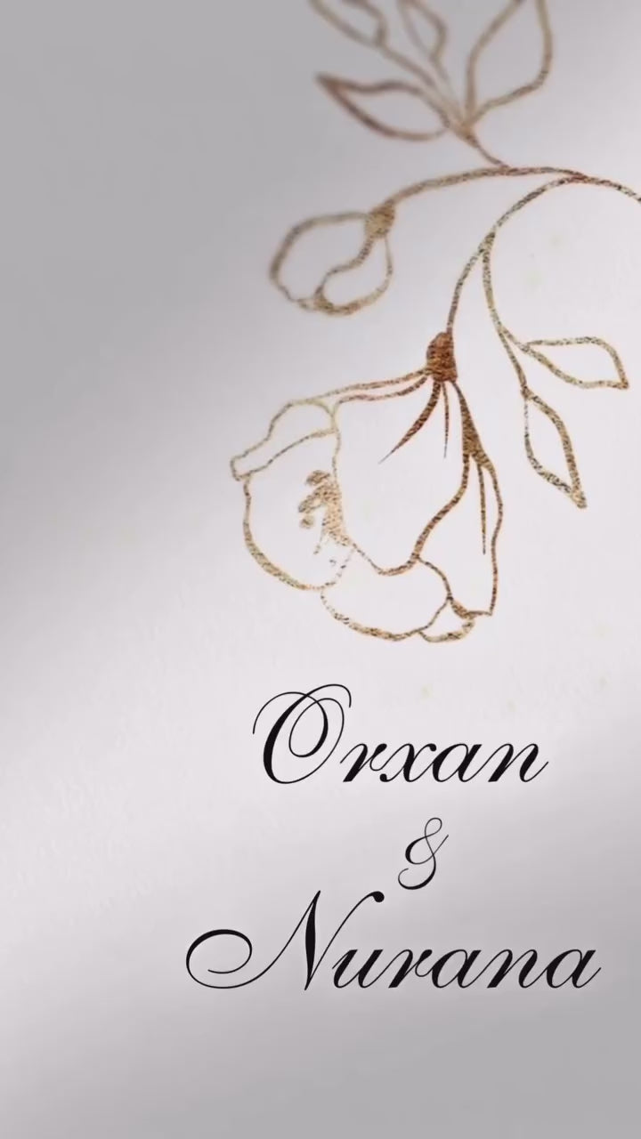 🌿 Zərif Botanika Toy Dəvətnaməsi ┃ Elegant Botanical Wedding Invitation